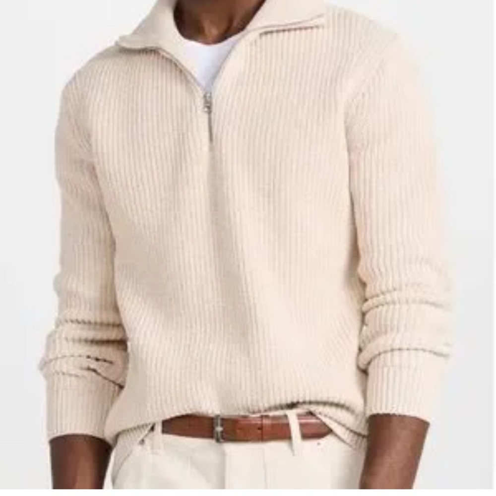 Alex Mill Half Zip Sweater in Chunky Cotton M  beige  bone color  casual